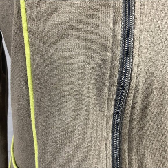 Vintage Y2K Metro Style Tall Brown Neon Trim Full Zip Jacket Activewear - Picture 4 of 10